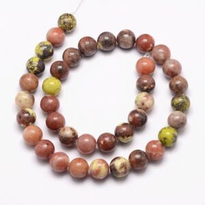 8MM Plum Blossom Jasper Beads-ONE Gemstone Bead Strand-Jewelry Making Crafts NWT